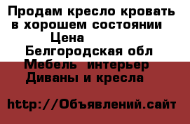 Продам кресло-кровать в хорошем состоянии › Цена ­ 2 000 - Белгородская обл. Мебель, интерьер » Диваны и кресла   